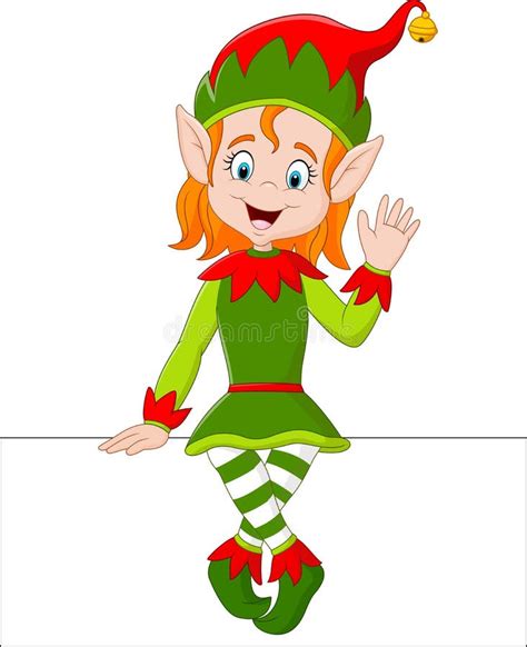 Cartoon Cute Christmas Elf Posing Stock Vector Illustration Of Pose