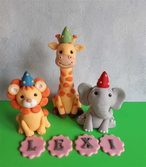 Fondant Animals Fondant Safari Animals Animal Cake Toppers - Etsy