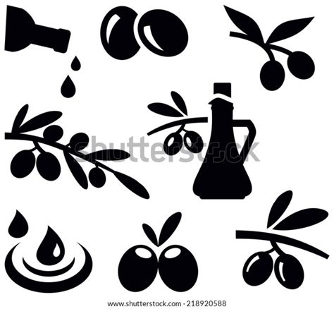 Set Olive Icons Stock Vector Royalty Free 218920588 Shutterstock