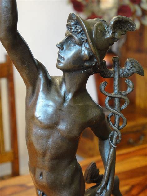 Hermes Statue Bronze Marmor G Tterbote Merkur Siegesgott Skulptur