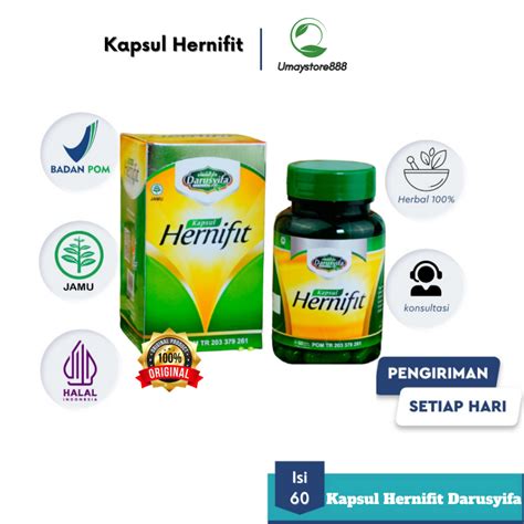 Jual Darusyifa Hernifit Isi Kapsul Obat Atasi Hernia Herbal Paling