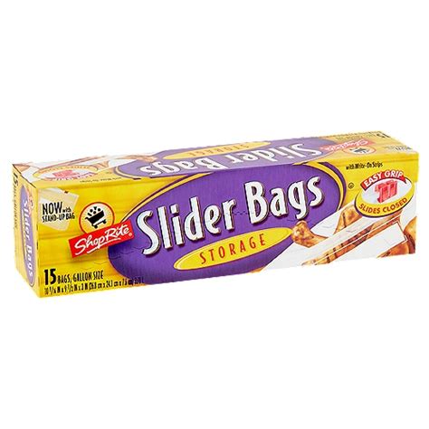 Shoprite Storage Slider Bags Gallon Size 15 Count