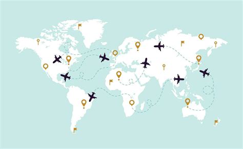 World Map Plane Tracks Aviation Track Path On World Map Airplane