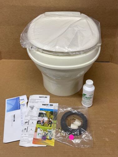 Thetford Aqua Magic V RV Toilet Hand Flush Low Profile Parchment 31647