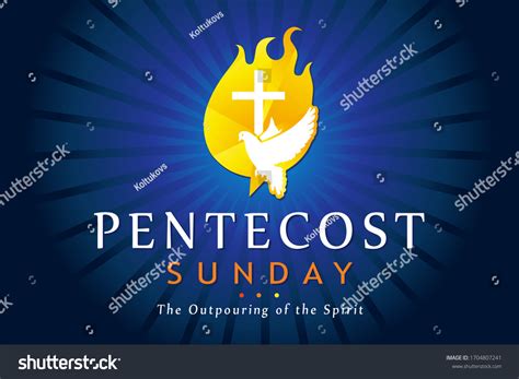 Pentecost Sunday Banner Holy Spirit Flame Stock Vector Royalty Free