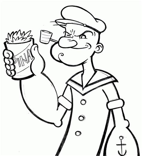 Popeye Coloring Pages Printable Coloring Home