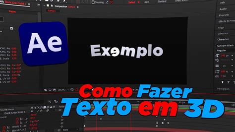 Tutorial Como Fazer Texto D No After Effects Youtube