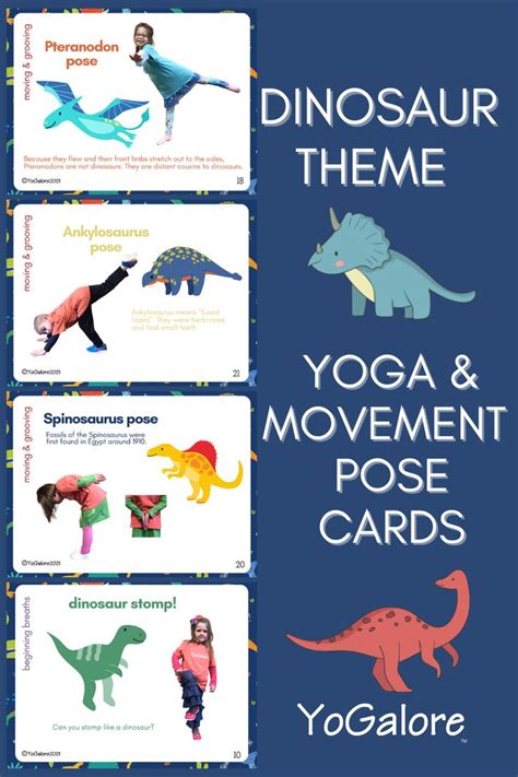 Dinosaur Theme Yoga Pose And Movement Cards And Yoga Lesson Plan