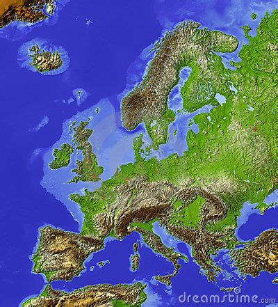 Europe Relief Map Illustration