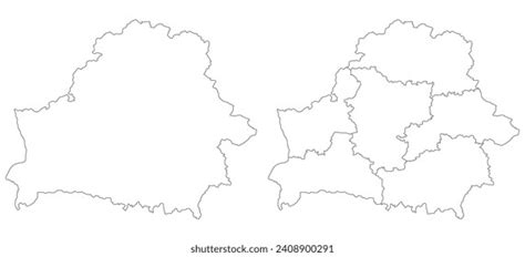 Belarus Map Map Belarus Set Stock Vector Royalty Free 2408900291