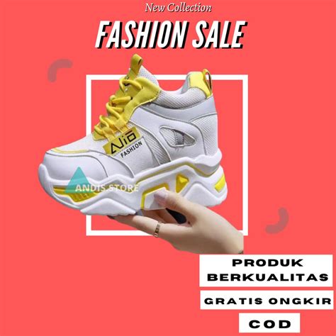 Jual Sepatu Sneaker Wanita Korea Model Baru Semi Boots Korea Ajio Ym