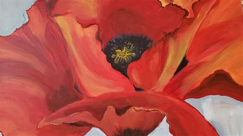 Red Poppy Georgia O'keeffe Rendition Gift Acrylic Painting Wall Art ...