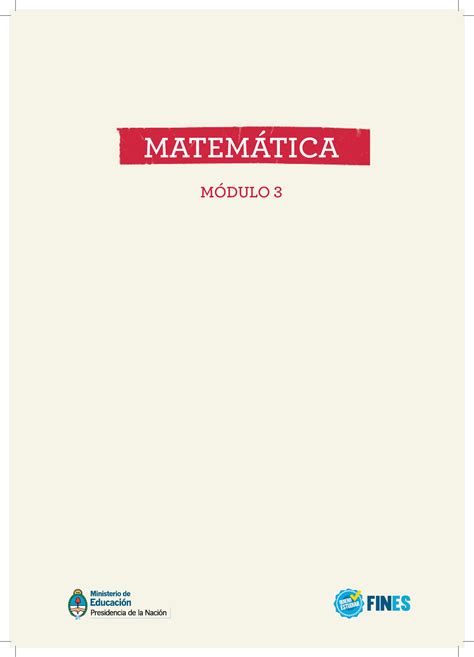 EL004343 matematica MÓDULO 3 MATEMÁTICA Matemática 3 Ministerio de