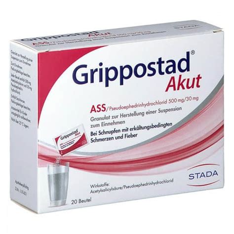 Grippostad Akut ASS Pseudoephedrinhydrochlorid 500 Mg 30 Mg Granulat