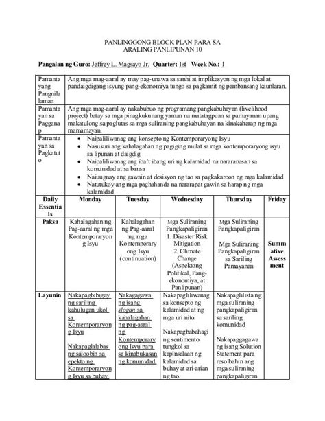 Downloadable Lesson Plan In Araling Panlipunan