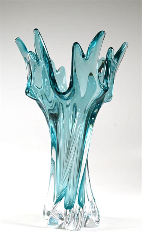 Vase Aquamarin Massiv Weber Bohemia Glass