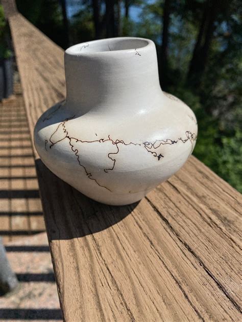 Native American Horse Hair Pottery Vase Signed By Thomas Vail Etsy