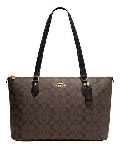 Bolsa Coach Original Gallery Tote In Signature Canvas Brown Color