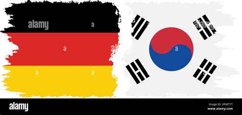 South Korea And Germany Grunge Flags Connection Vector Stock Vector