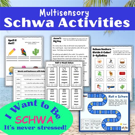 Schwa Activities And Worksheets W Multisensory Spelling And Reading