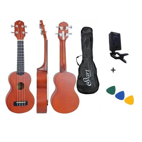 Ukulele Giannini Soprano Uks 21 Ns Capa Afinador 3 Palhetas