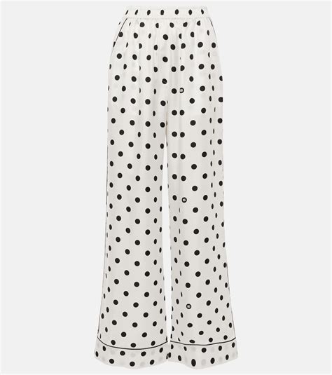 Polka Dot Silk Twill Pajama Pants In White Dolce Gabbana Mytheresa