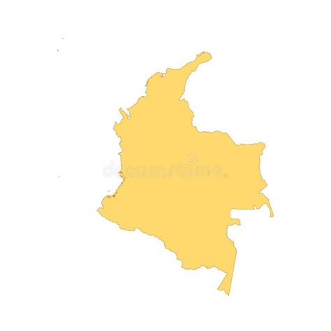 Colombia Map Color Line Element Border Of The Country Stock Vector