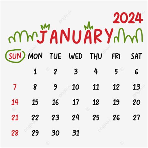 Dibujo De Calendario Enero Con Estilo Doodle Png Dibujos Enero