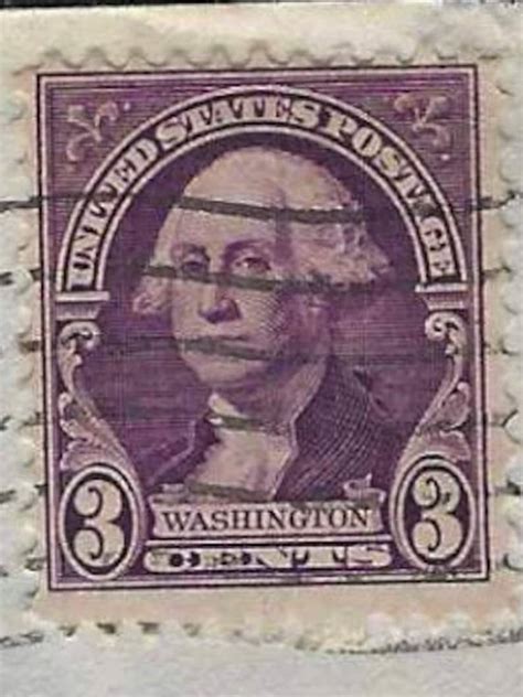 Vintage Used 3 Cent Washington Purple Stamp Etsy