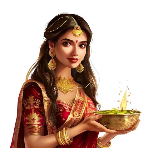 Premium Psd Karva Chauth Character Set Indian Illustration Realistic