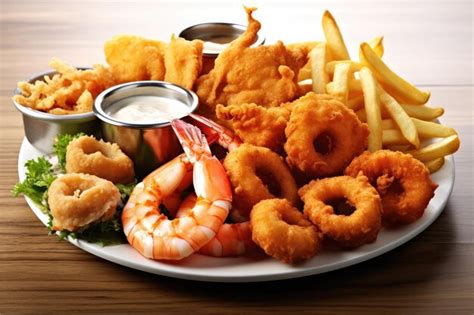 Premium Ai Image Fried Seafood Platter Professional Advertising Food