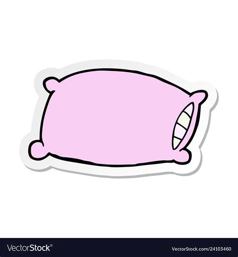 Sticker Of A Cartoon Pillow Royalty Free Vector Image