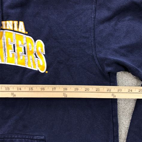 West Virginia Mountaineers Hoodie Men Large Blue Sweatshirt Sweater Wvu