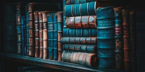 vintage books lined    library shelf premium ai generated image