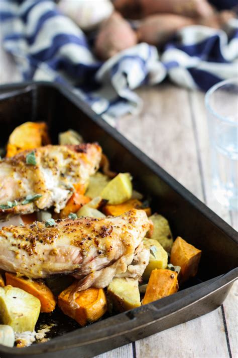 Maple Mustard Roast Chicken Tray Bake Eat Live Run