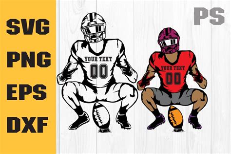 Football Player Svg Football Svg Colored Layers Football Etsy