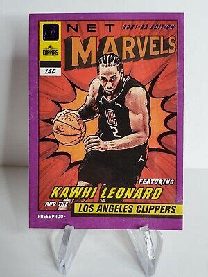 2021 22 Donruss KAWHI LEONARD PURPLE NET MARVELS Press Proof 17