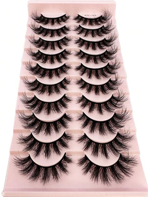 10pairs 3d Faux Mink Lashes Natural Thick Dramatic Fluffy Extended