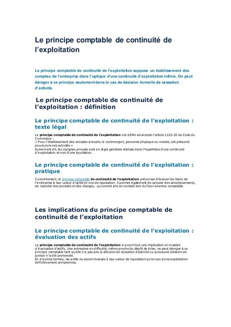 Les Principes Comptables