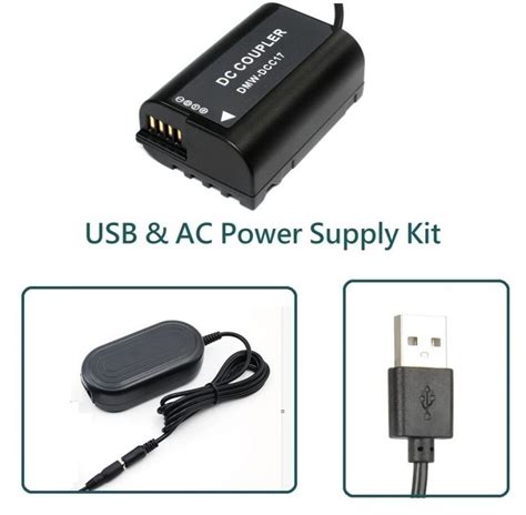 TUSAR USB A AC Dummy Battery Supply Kit For Panasonic DMW BLK22 DMW