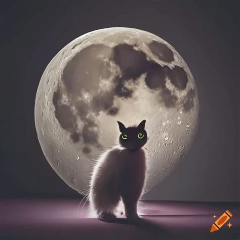 Cat Sitting On The Moon