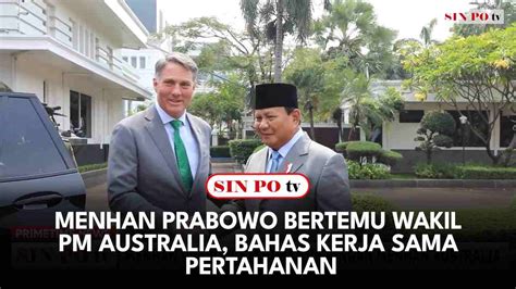 Menhan Prabowo Bertemu Wakil Pm Australia Bahas Kerja Sama Pertahanan