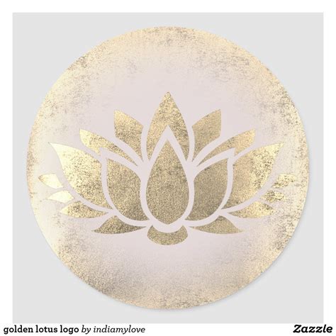 Golden Lotus Logo Classic Round Sticker Zazzle Lotus Logo Lotus