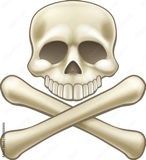 Skull and Crossbones Pirate Sign Cartoon Stock Illustration | Adobe Stock