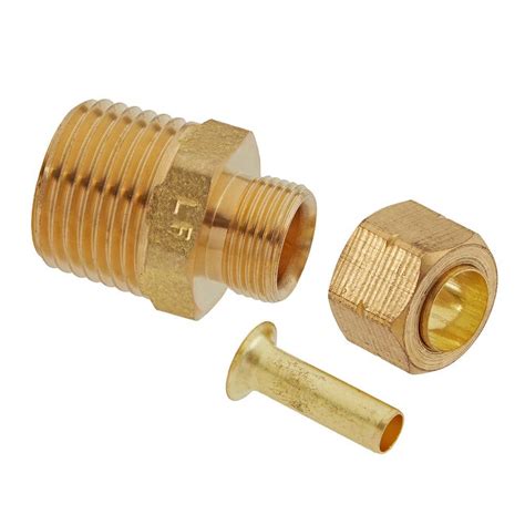 Everbilt 3 8 In Comp X 1 2 In Mip Brass Adapter 804599 The Home Depot