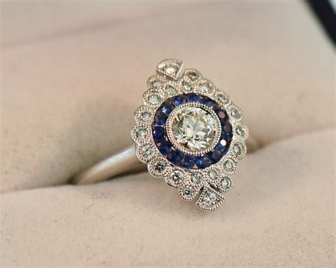 Edwardian Style Sapphire And Diamond Engagement Ring Exquisite Jewelry For Every Occasion Fwcj