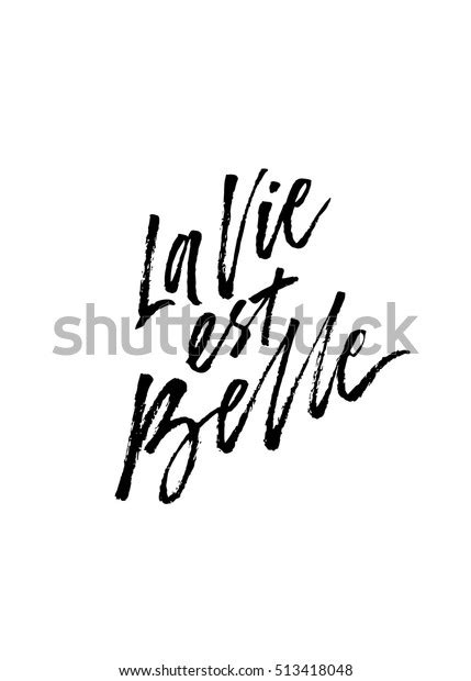 French Quote La Vie Est Belle Stock Vector Royalty Free 513418048