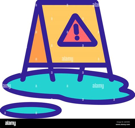 Vector de icono de precaución de suelo húmedo Ilustración de símbolo