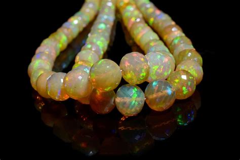 Natural Ethiopian Fire Opal Faceted Round Beads 3 5 MM Etsy