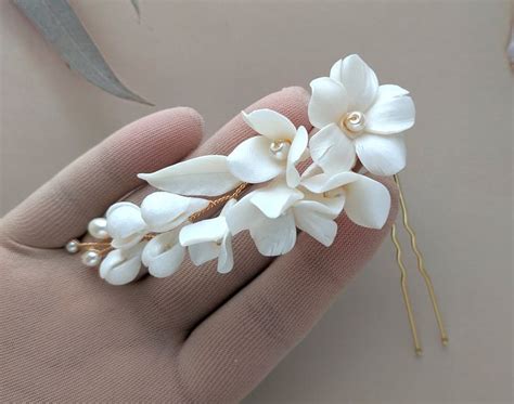 Ava Hair Pin Floral Hair Pins Hair Accessory Wedding Hair Style Bridal